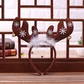 Cerchietto con corna di renna natalizia con fiocchi di neve bianchi e campanelli dorati - Stile Corno di Renna con Piume / Cachi