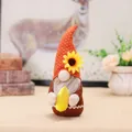 Gnomo de peluche otoñal con gorro de girasol y maíz para decoración de fiesta cosecha - Estilo con Maíz / Marrón