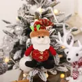 Adorno de Papá Noel de peluche con camisa a cuadros rojos para árbol de Navidad - Estilo Papá Noel