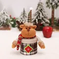 Weihnachts-Rentier-Süßigkeitenglas mit Plüschkopf und Karomütze für Geschenkverpackungen - Elch