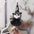 Decorazione di Halloween a scheletro con gonna in rete nera e campanelli di metallo - Ciondolo Bambola Fantasma Bianco