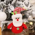 Babbo Natale in maglia con strisce rosse e campanellino per decorazioni - Babbo Natale