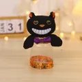Halloween black cat candy jar with plush head and transparent spider web patterned body - Black Cat Doll Candy Jar