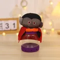 Halloween vampire plush jar with transparent candy container and purple polka dot trim - Vampire Doll Candy Jar