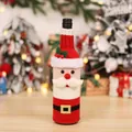 Knitted Santa Claus wine bottle cover with red hat and beard for Christmas table decor - Santa Claus Style (G-JT04)