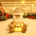 Papá Noel de peluche con luz LED cálida y detalles festivos de lentejuelas - Santa Claus