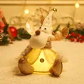 Reno de Navidad de peluche con luces cálidas y astas doradas brillantes decor - Alce