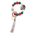 Dettaglio del bracciale natalizio in perline di silicone con ciondolo di Babbo Natale - Babbo Natale
