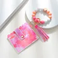 Dettaglio del portafoglio floreale rosa in pelle PU con cinturino in silicone - 1 Borsetta In Silicone Con Fiore Rosso