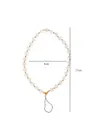 Dragonne de téléphone avec perles coquillages blanches et dorées, longueur 17cm - Style Coquillage