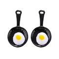 Creative mini frying pan and fried egg alloy charms for DIY jewelry making accessories - Frying Pan Poached Egg Style