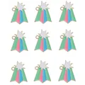 Stervormige emaille hangers met kleurrijke strepen en glitters voor DIY-sieraden - Hoed Stijl