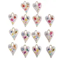Bunte Emaille-Herzanhänger mit handbemalten Mustern für DIY-Schmuck und Schlüsselanhänger - Graffiti Pfirsichherz Stil