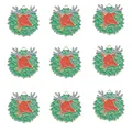 Set di 9 ciondoli natalizi a renna smaltata con foglie di agrifoglio per gioielli fai da te - Stile Cervo di Natale