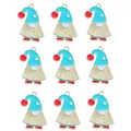 Set di 9 ciondoli a forma di gnomo in smalto colorato con stelle dorate per DIY - Stile Cappello di Natale