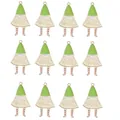 Set di 12 ciondoli natalizi a forma di gnomo verde in lega per gioielli fai da te - Babbo Natale con Albero di Natale Stile