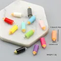 Miniature resin colored pencil charms with metal rings for DIY sports gift keychains - Mini Pencil Style