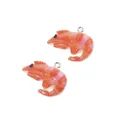 Macro detail of realistic orange resin shrimp charms for DIY keychain making - Extra Small Red Shrimp Style