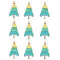 Pendenti a forma di albero di Natale in lega con smalto verde giallo blu e stella rossa - Stile Albero di Natale