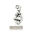 Detailed retro silver microscope charm pendant for DIY necklace and jewelry making - Antique Silver Microscope 10x19mm