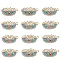 Set di 12 ciondoli natalizi in smalto con agrifoglio per braccialetti fai-da-te - Stile Vaso di Fiori