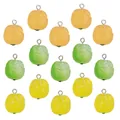 Set of 15 realistic resin fruit charms in orange lime and lemon shapes for DIY jewelry making - Fruit Pendant (PZ250421206) / 10 Pieces Pack / Multicolor