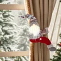 Fermatenda a forma di gnomo di Natale con cappello rosso e barba bianca morbida - Stile Cappello Grigio (J-JY70)