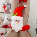 Santa Claus plush curtain buckle tieback for Christmas holiday window home decor - Red Santa Claus