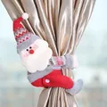 Christmas Santa Claus curtain tieback made of red plush and knitted fabric decor - Santa Claus