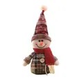 Christmas snowman plush ornament featuring red and green plaid fabric and a knit scarf - Standing Snowman (D-GJ12)
