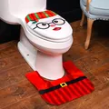 Housse de toilette de Noël et tapis de sol avec décoration festive du Père Noël - Père Noël à Lunettes (L-SD06)