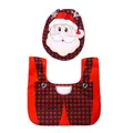 Christmas toilet seat cover and rug set with red black plaid and Santa Claus motif - Cartoon Santa Claus Toilet Cover (L-SD05)