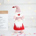 Valentine gnome plush with red heart hat holding a white envelope gift decoration - Holding Envelope (W-QT30) / Large