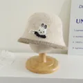 Sombrero de punto para niños con accesorio de conejo 3D y bordes de felpa color marrón - Talla universal para niños / Decoración de Conejo 3D (Beige) / Conejo Beige