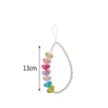 Bohemian phone strap with white pearls and colorful heart beads, 13cm length - Colorful Heart Pearl Phone Chain