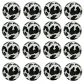 Macro detail of 16-piece set of round wooden beads with black and white animal print pattern - Black Leopard Style / 20 Pieces Set
