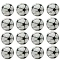 Macro detail of 16 soccer style wooden beads with black and white texture for DIY jewelry - Soccer Style / 20 Pieces Set