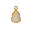 Gilded gold alloy gourd pendant with translucent white stone inlay for jewelry - Gourd / 10 Pieces Pack / White