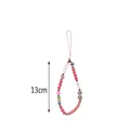 Cinturino per telefono colorato con perline malocchio, fiore rosa, lunghezza 13cm - Catena Telefono Stella Sorridente