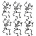 Detalle de seis colgantes de esqueleto de plata antigua para joyería DIY y estilo hip hop - Dije de Calavera Plateado