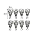 Set of 8 vintage silver bat-shaped alloy pendants for jewelry DIY making, 20x9mm size - Silver