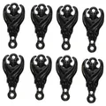 Set of 8 glossy black bat-shaped charms for DIY jewelry making with dual connection holes - Black