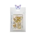 Golden and silver metal rings with white pearls nail art accessories in purple packaging - Gold Silver Mixed Pearls