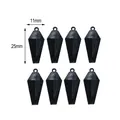 Set de ocho colgantes de ataúd en esmalte negro para joyas DIY 11mm por 25mm - Base Negra Estilo Cruz Negra