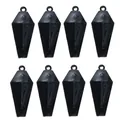 Set de 8 colgantes de ataúd en esmalte negro estilo gótico de halloween con anillas - Dije de Cruz Negra Base Negra