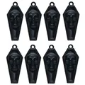 Detalle de 8 colgantes de ataúd negro con calaveras en relieve para joyería DIY - Base Negra Estilo Calavera Negra