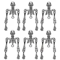 Detalle de seis colgantes de esqueleto plateados para creación de joyas DIY y artesanía - Dije de Torso de Calavera Plateado