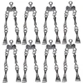 Detalle de ocho colgantes de calavera en aleación de plata con elementos óseos colgantes - Dije de Parte Inferior del Cuerpo Plateado