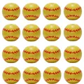 Set of 16 yellow wooden beads with baseball pattern prints for DIY jewelry making - Yellow Baseball Style / 20 Pieces Set