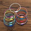 Colorful stainless steel wire keychains with secure screw lock connectors in various colors - Multicolor